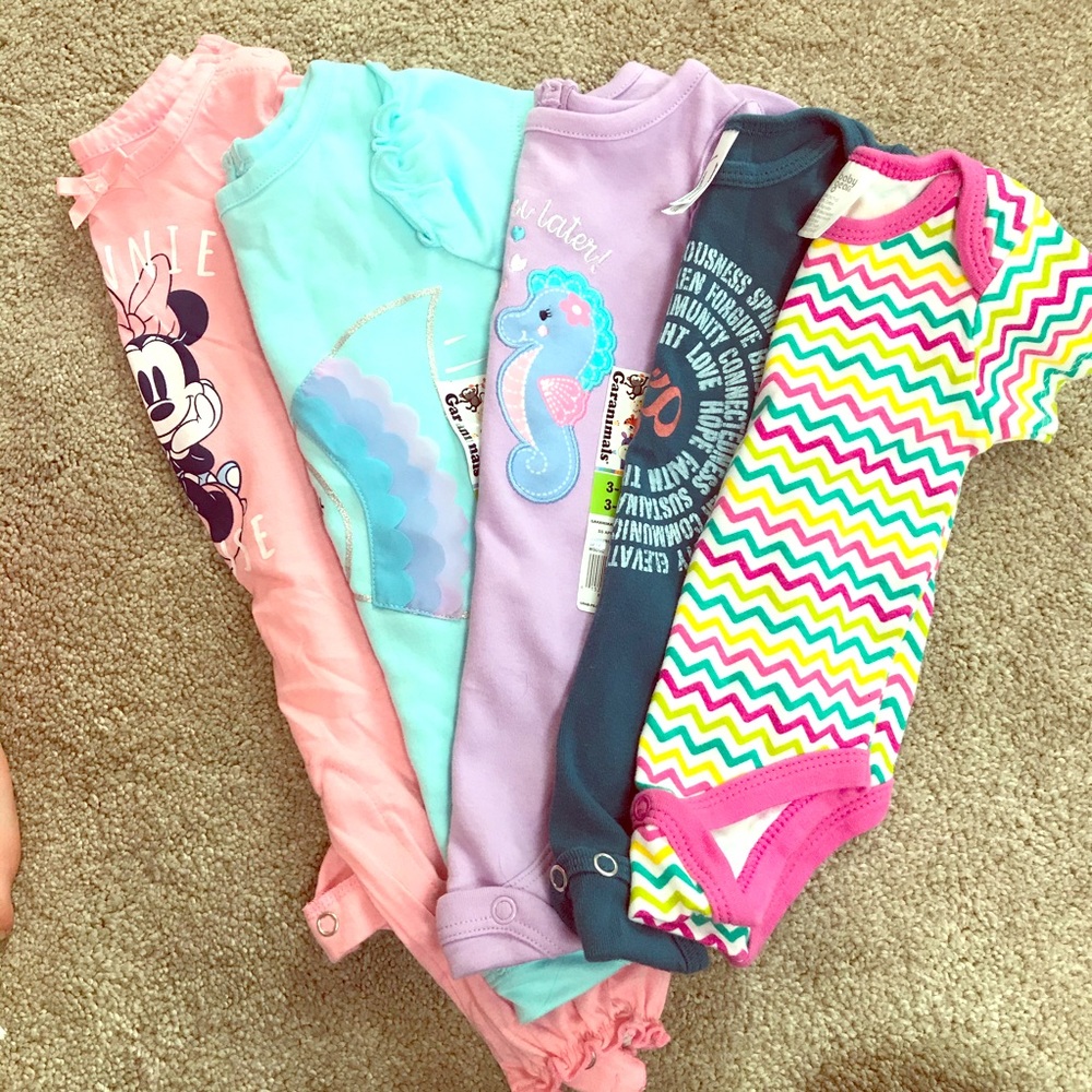 Bundle of five (3-6 month size) onesies